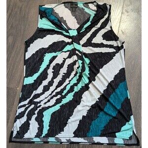 Worthington Women's Multi Color Sleeveless Dress Shirt Size Medium